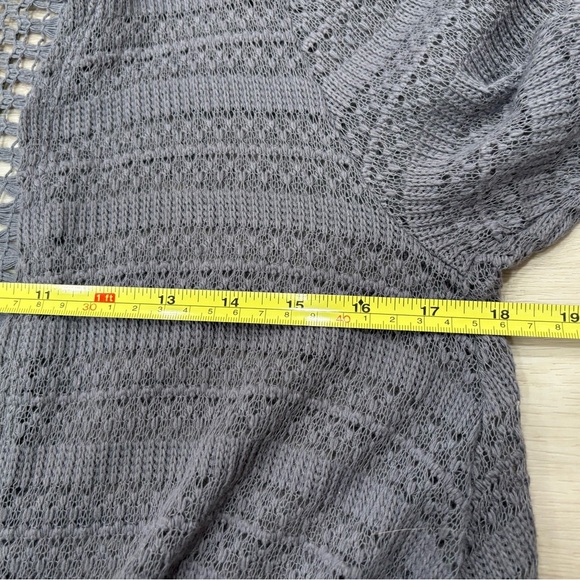 Aeropostale Womens Large Open Knit Duster Cardigan Gray Boho Fairy Grunge - Picture 7 of 10